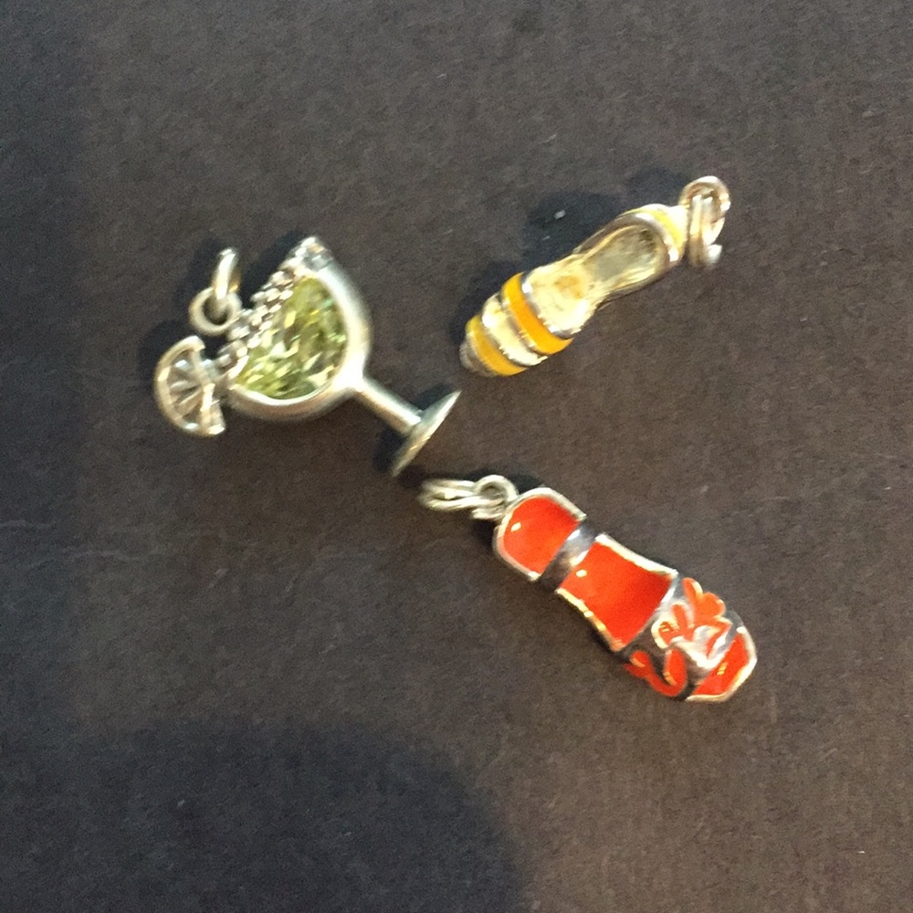 3 sterling silver charms
